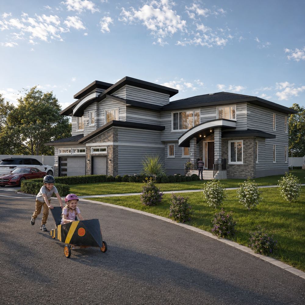 Edmonton Villa — The house from the street, in daylight