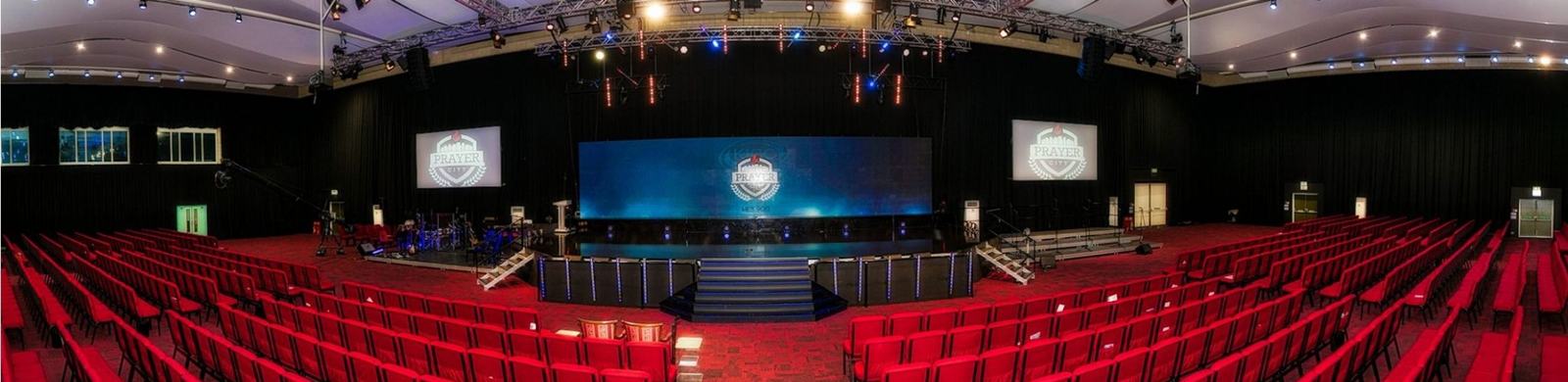 The completed 4,000-seat Prayer Palace auditorium at KICC Prayer City, Kent